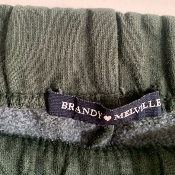 Brandy Melville Green Jogger Track Pants Elastic Waist - Picture 9 of 9